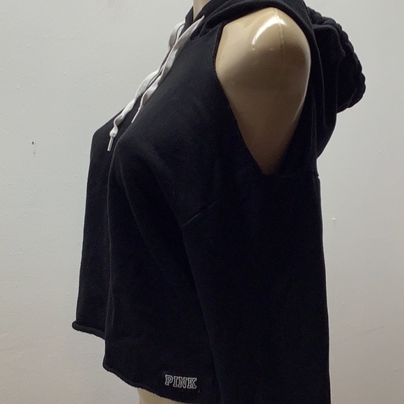 Victoria's Secret Pink Size XS Black Hoodie with Open Shoulder. Preloved. - Picture 5 of 8